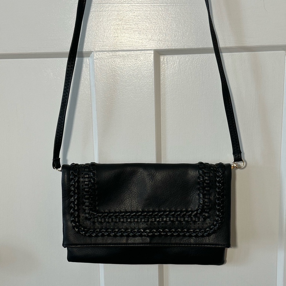 Elegant Black Leather Clutch